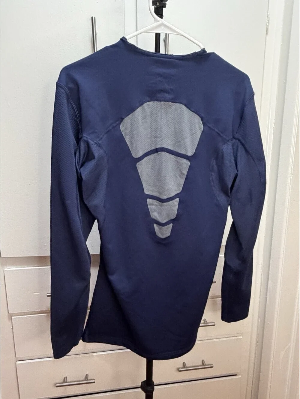 Nike Pro Combat Compression Shirt Dri Fit Long Sleeve Mens XL Navy Blue